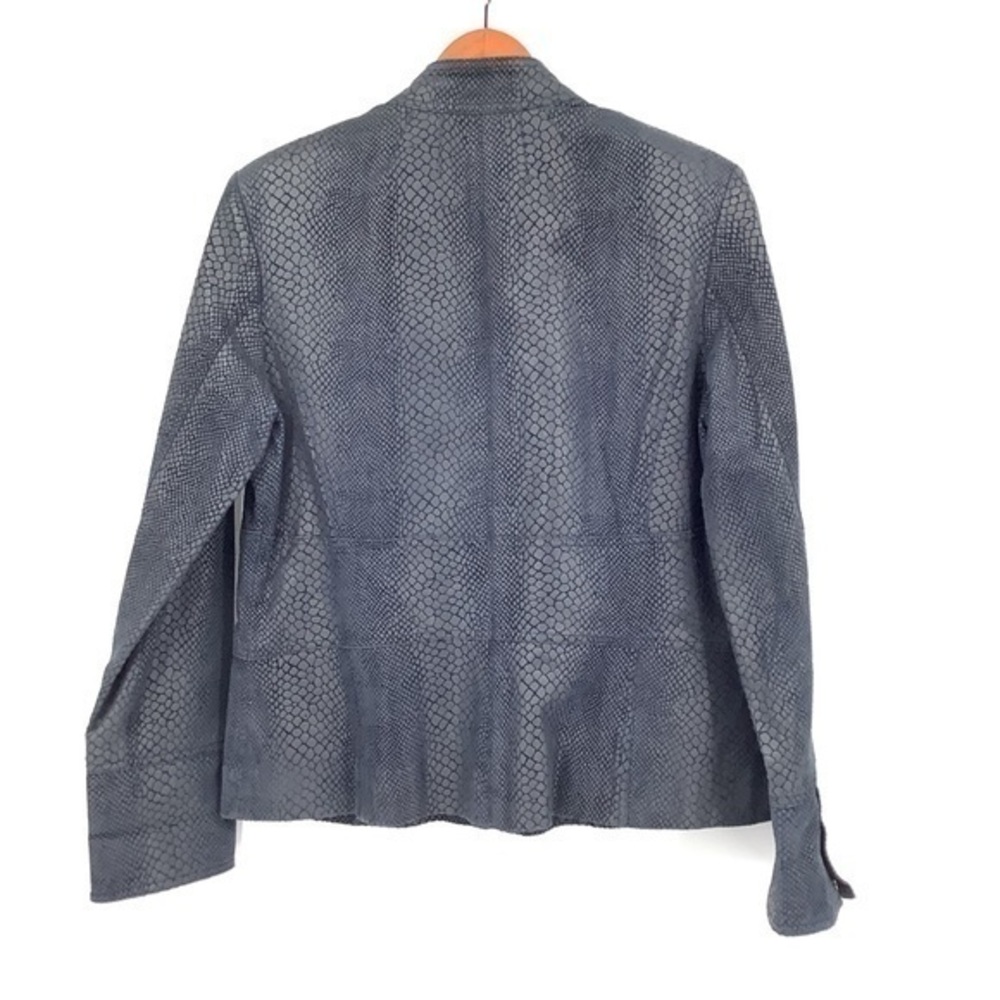 ALFANI Vintage Leather Snakeskin Print Moto Jacket Coat Size Large - Picture 5 of 8